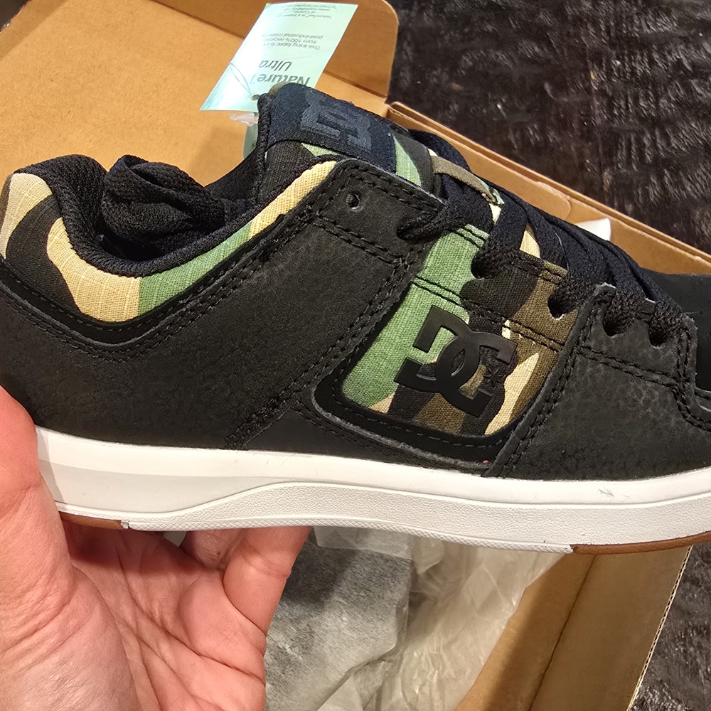 DC Kids' Black and Green Camo Sneakers